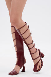 AZALEA WANG ANDRIUS BURGUNDY GLADIATOR SANDAL