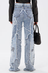 CROSSED OUT DENIM DISTRESSED PANT