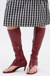 AZALEA WANG CECILE BURGUNDY SANDAL