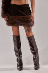 WILD SIDE FUR TRIM MINI SKIRT