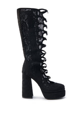 AZALEA WANG MARRIGOLD BOOT IN BLACK LACE