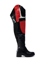 NORRIS RED AND BLACK FLAT BOOT