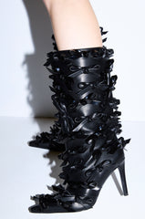 AZALEA WANG TELMO BLACK BOW EMBELLISHED BOOTIE