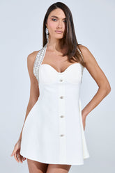 TOO HOT FOR YOU BANDAGE MINI DRESS IN WHITE