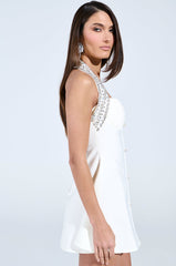 TOO HOT FOR YOU BANDAGE MINI DRESS IN WHITE