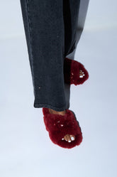 AZALEA WANG MELONIE BURGUNDY SANDAL