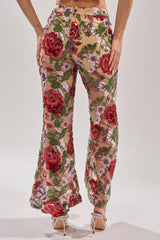 ENCHANTED GARDEN FLORAL EMBROIDERED TULLE PANT