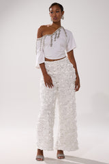 ROSE PETAL WIDE LEG PANT