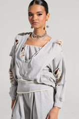 STRESS HIM OUT SWEATSHIRT IN GREY