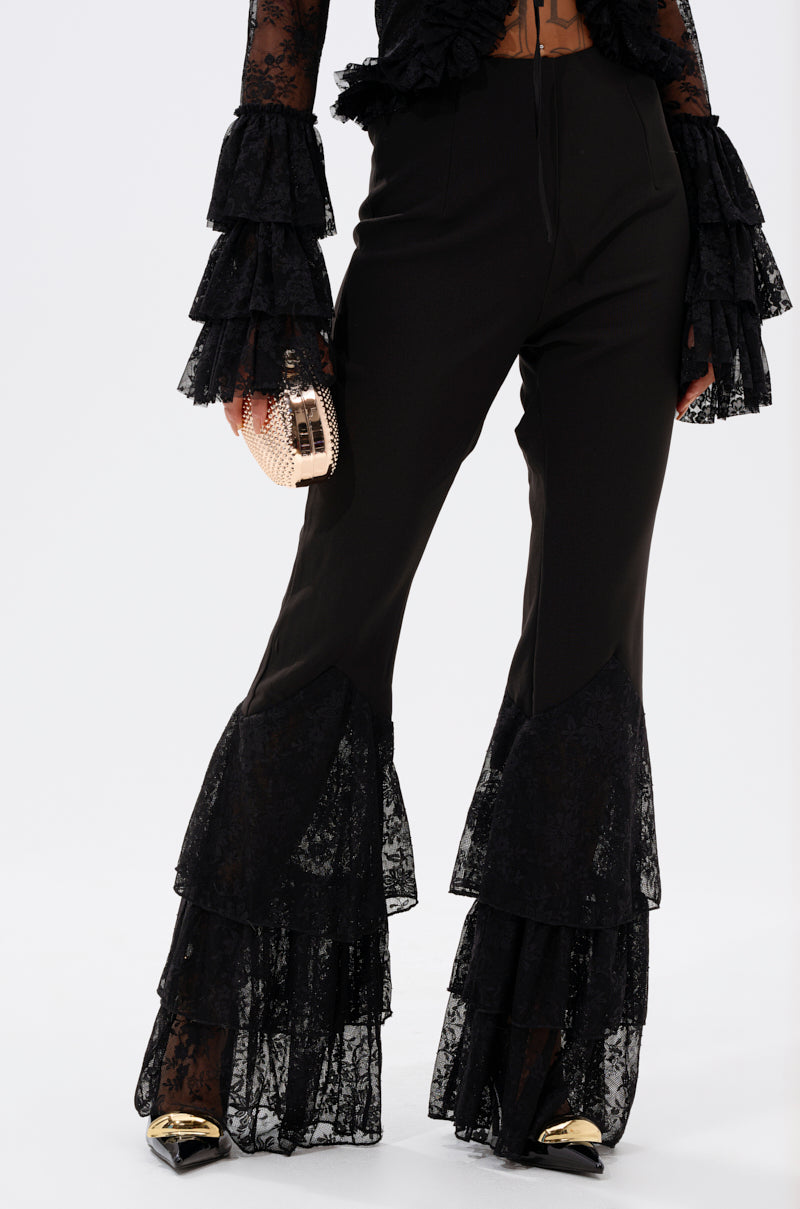 LOOKS AND FEELS GOOD LACE FLARE LEGGING