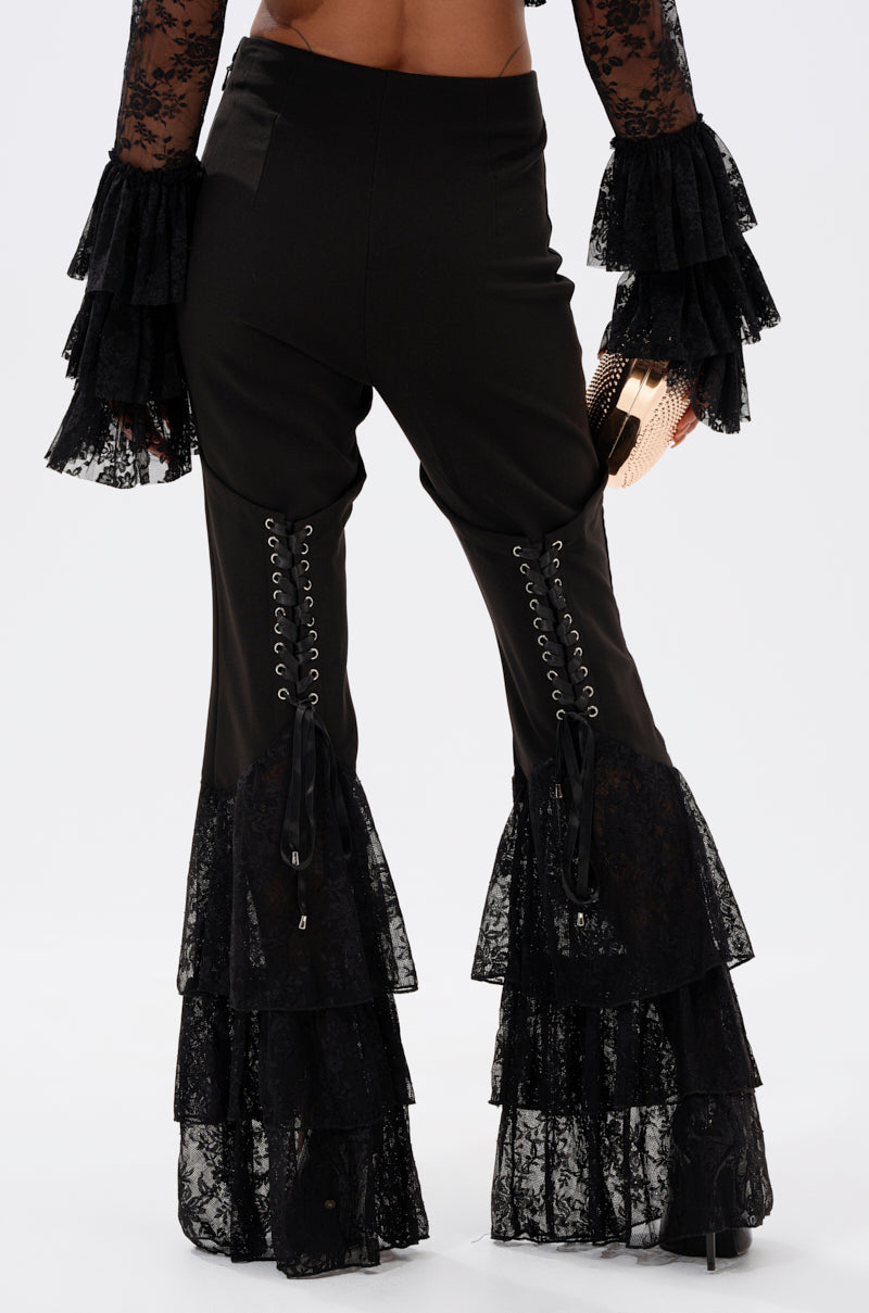 LOOKS AND FEELS GOOD LACE FLARE LEGGING