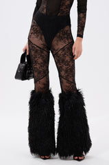 FEELING GOOD LACE LEGGING WITH FUR TRIM