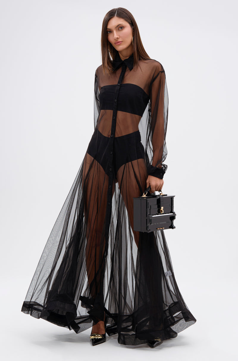 COOL GIRL MESH LAYERING MAXI DRESS