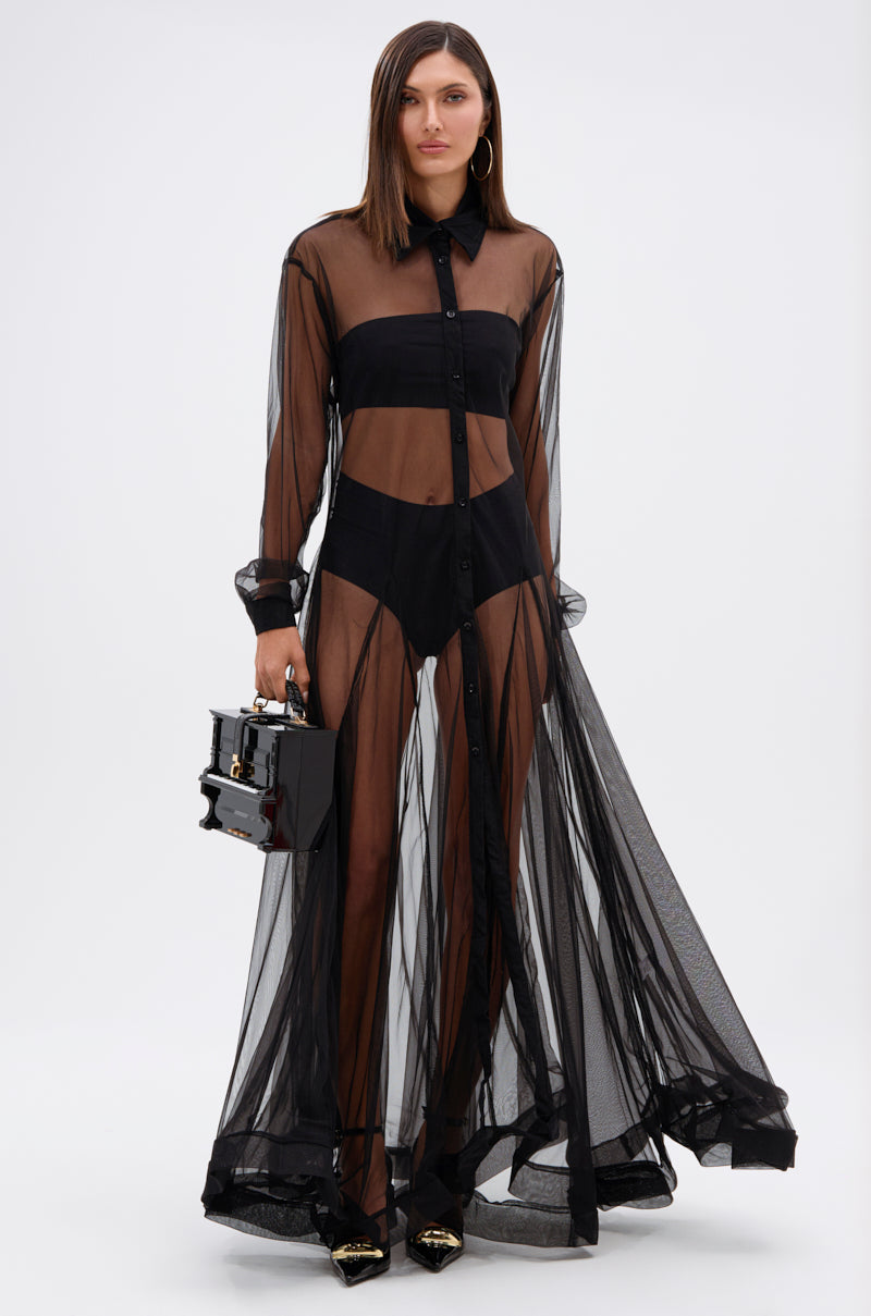 COOL GIRL MESH LAYERING MAXI DRESS