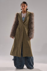LOLITA FUR SLEEVE TRENCH