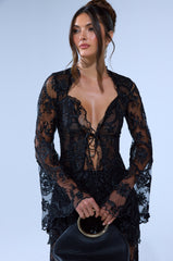 SUPER LUXE LACE TIE-FRONT BLOUSE