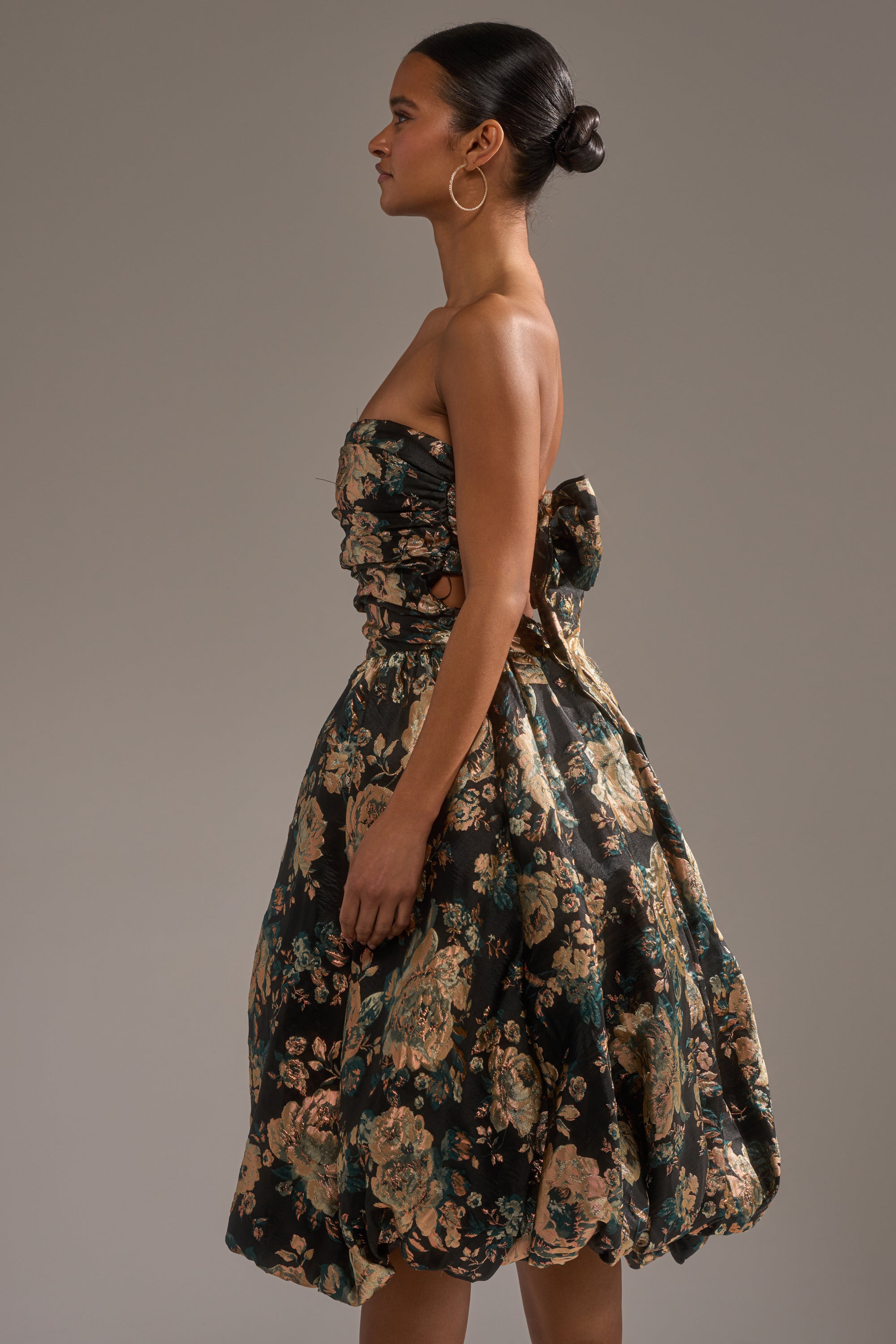 DRESSED TO IMPRESS BROCADE MIDI DRESS