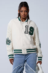 BETTER LUCK NEXT TIME EMBELLISHED BOMBER