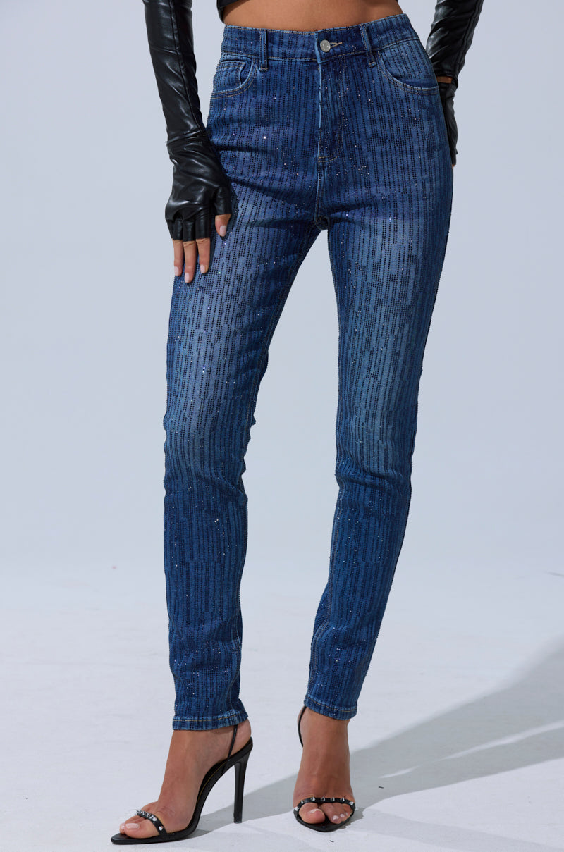 SHINING STAR RHINESTONE WIDE LEG PANT