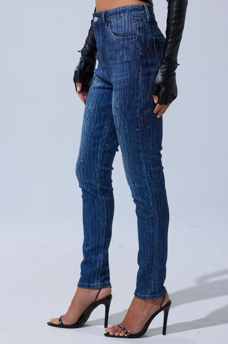 SHINING STAR RHINESTONE WIDE LEG PANT