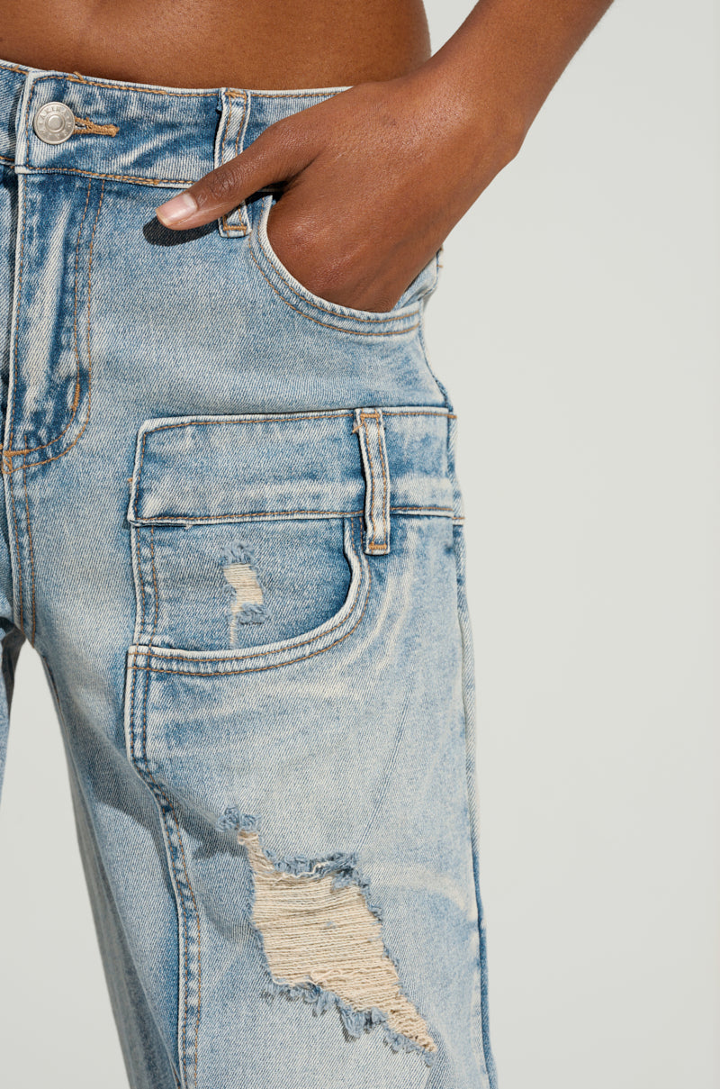 MADDIE MID RISE WIDE LEG JEANS