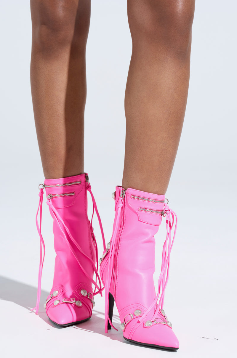 AZALEA WANG BROOKLYN HOT PINK STILETTO BOOTIE
