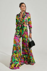 ON VACAY WIDE LEG PANT IN GREEN MULTI