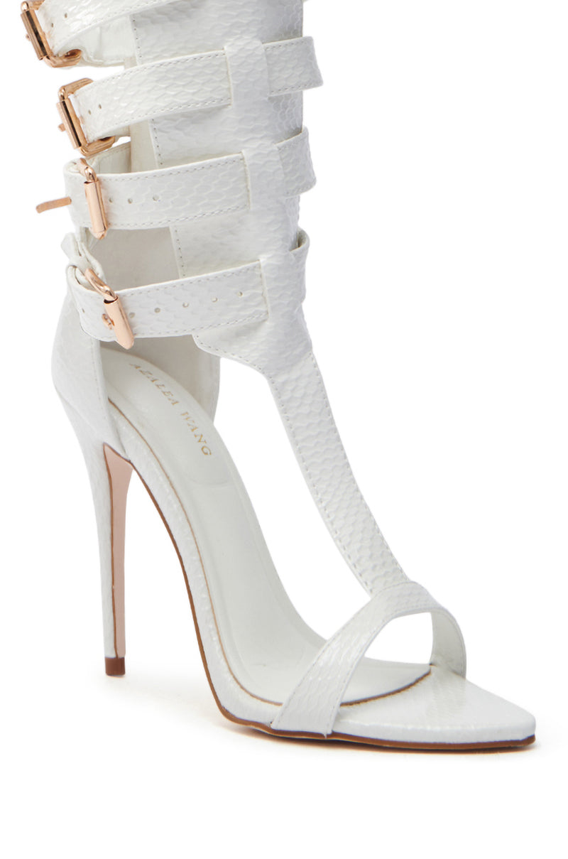 AZALEA WANG CHERELL WHITE GLADIATOR SANDAL STILETTO