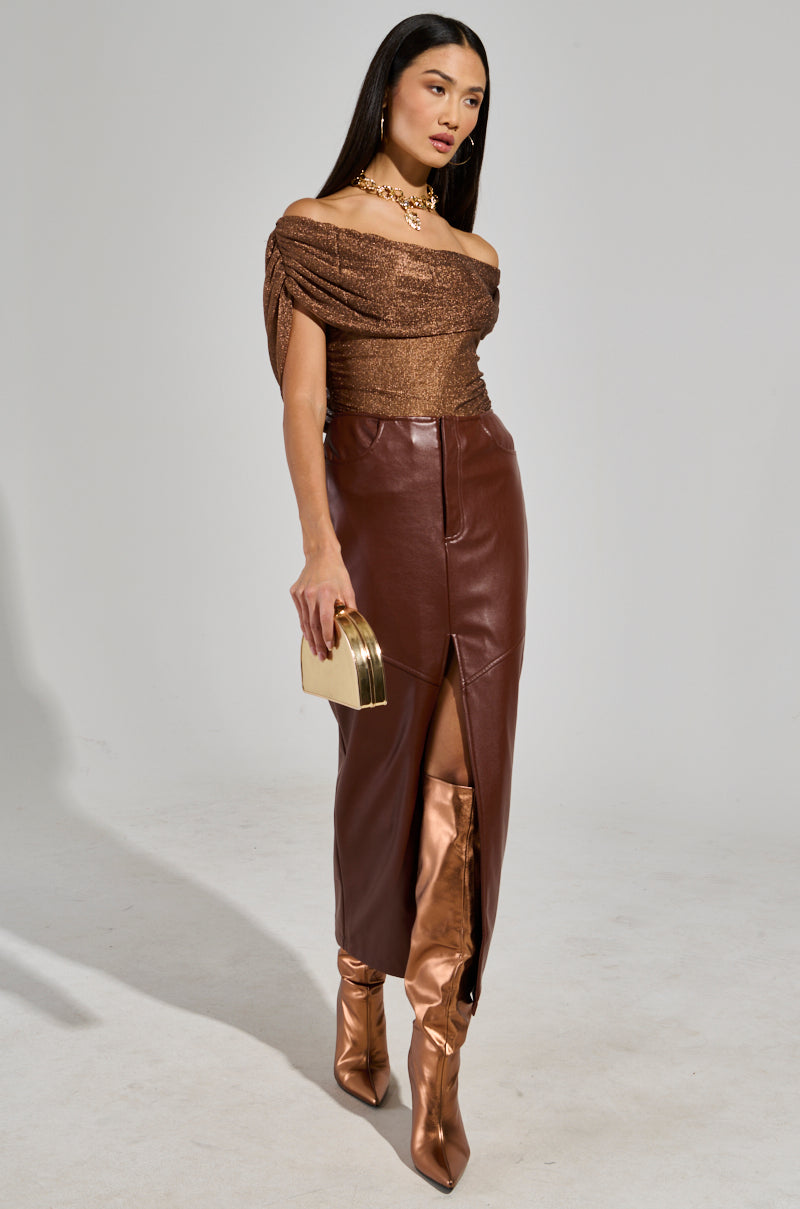 OUT OF HIS LEAGUE OFF THE SHOULDER TOP