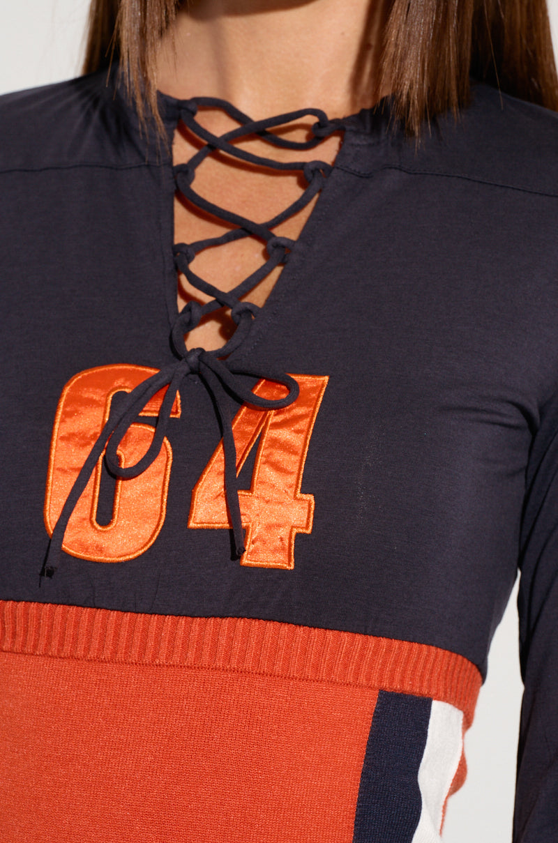 UP CLOSE AND PERSONAL LONG SLEEVE TOP