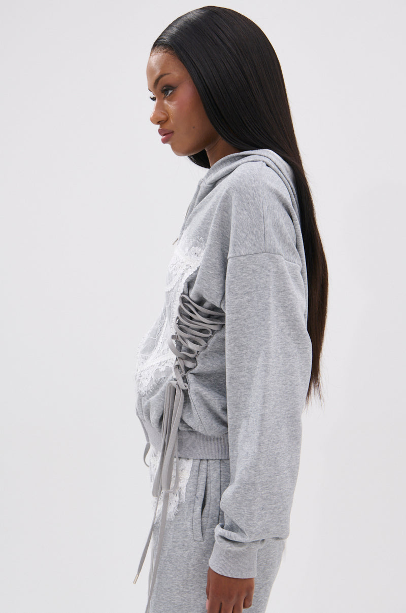 MAYBE NEXT TIME OVERSIZED SWEATSHIRT WITH LACE DETAILS