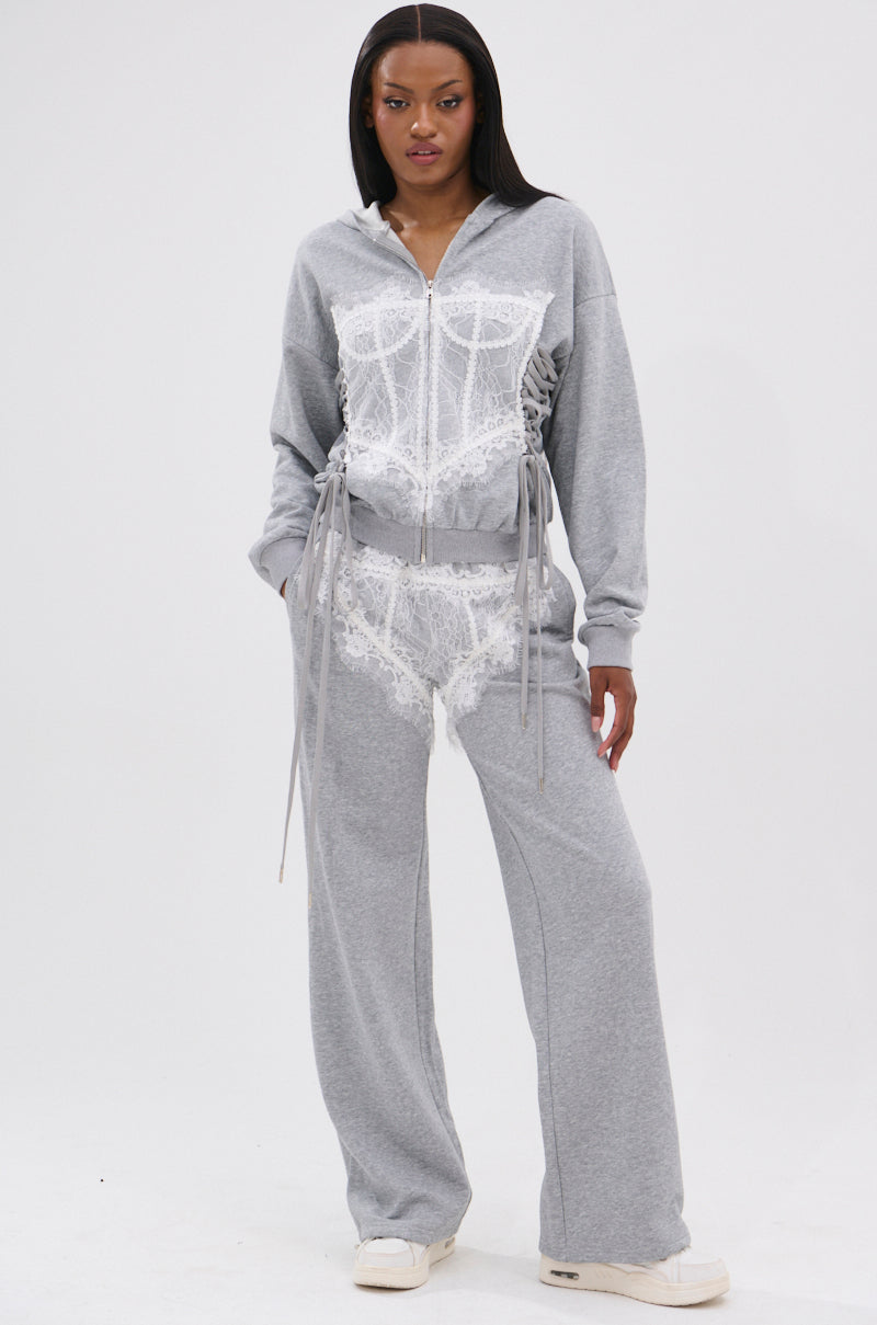 MAYBE NEXT TIME OVERSIZED SWEATSHIRT WITH LACE DETAILS