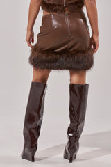 CANT MISS ME FAUX LEATHER MINI SKIRT