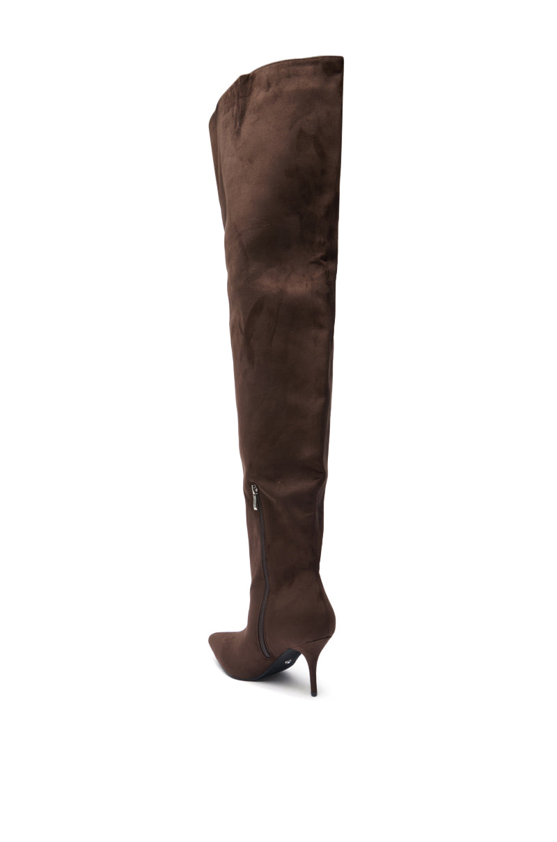 AZALEA WANG HALINA CHOCOLATE THIGH HIGH BOOT