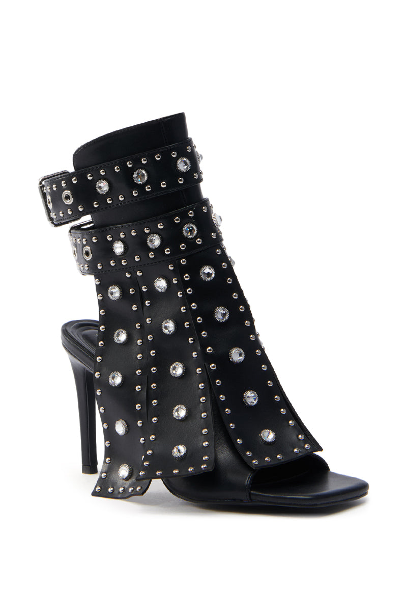 AZALEA WANG IRELYN BLACK EMBELLISHED SANDAL