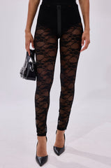 FEEL FREE TO UNZIP ME LACE LEGGING