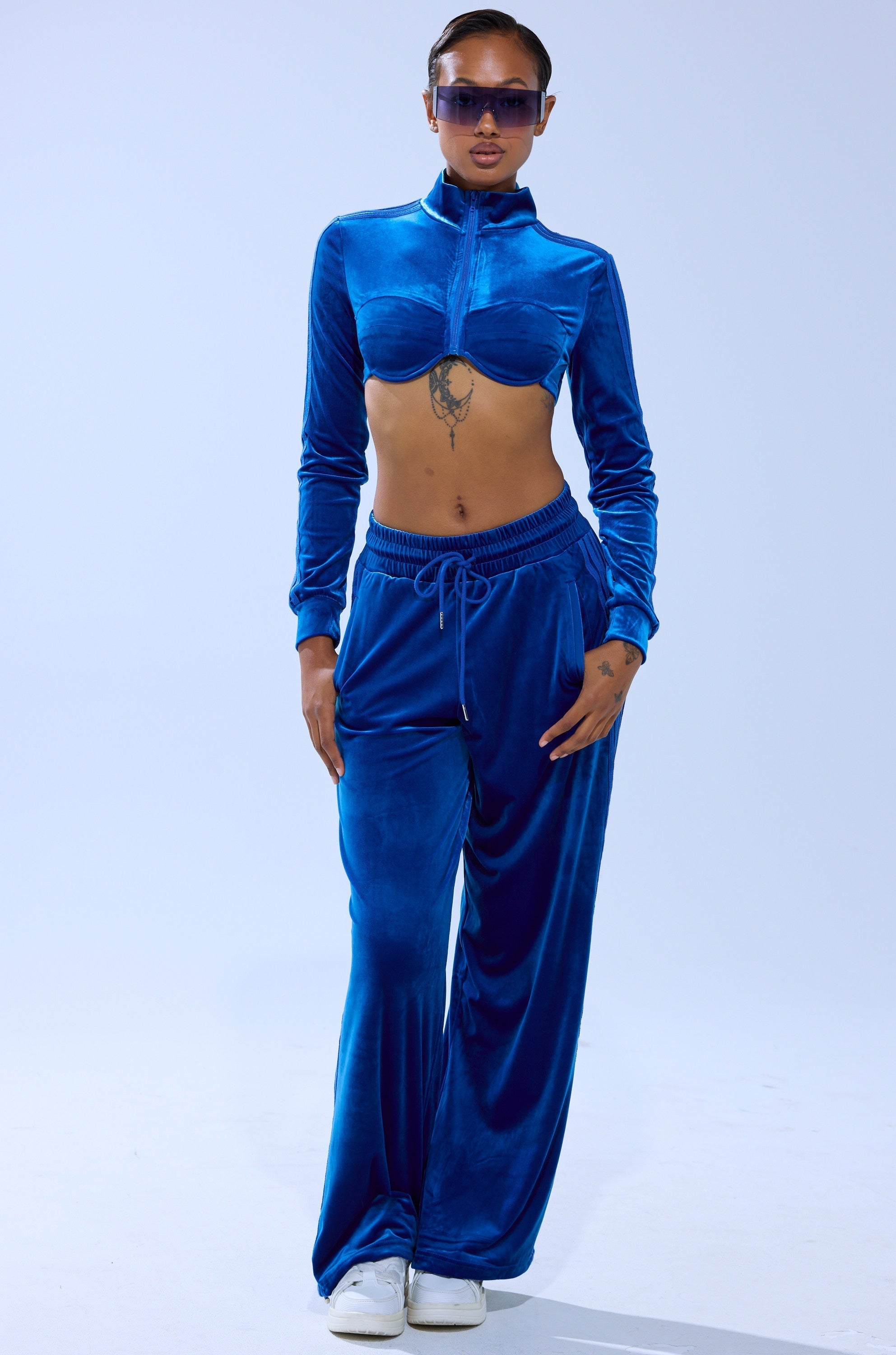 ELECTRIC BLUES WIDE LEG JOGGER