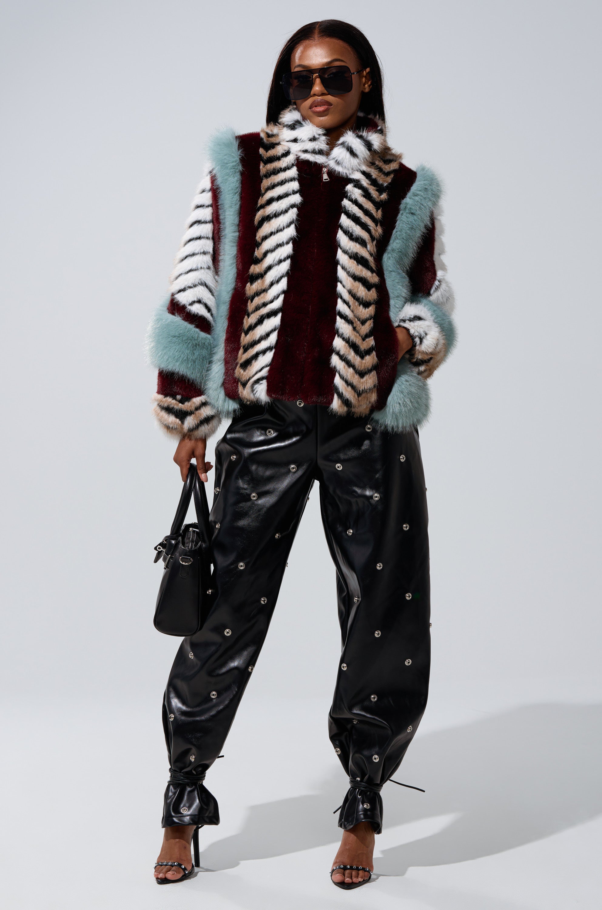 HAVE IT ALL PANELED FUR COAT