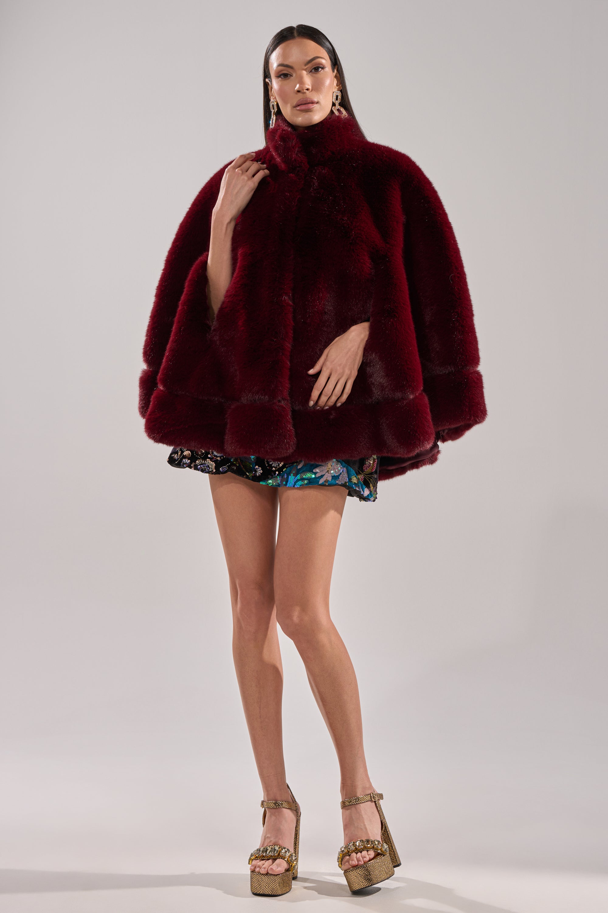CELINE FAUX FUR CAPE