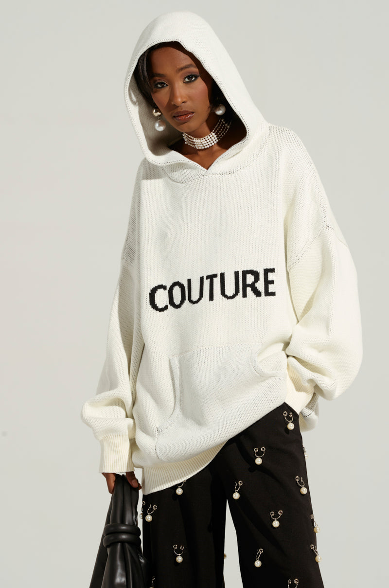 COUTURE OVERSIZED HOODED SWEATER