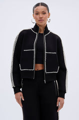 PEARL GIRL ZIP UP SWEATSHIRT