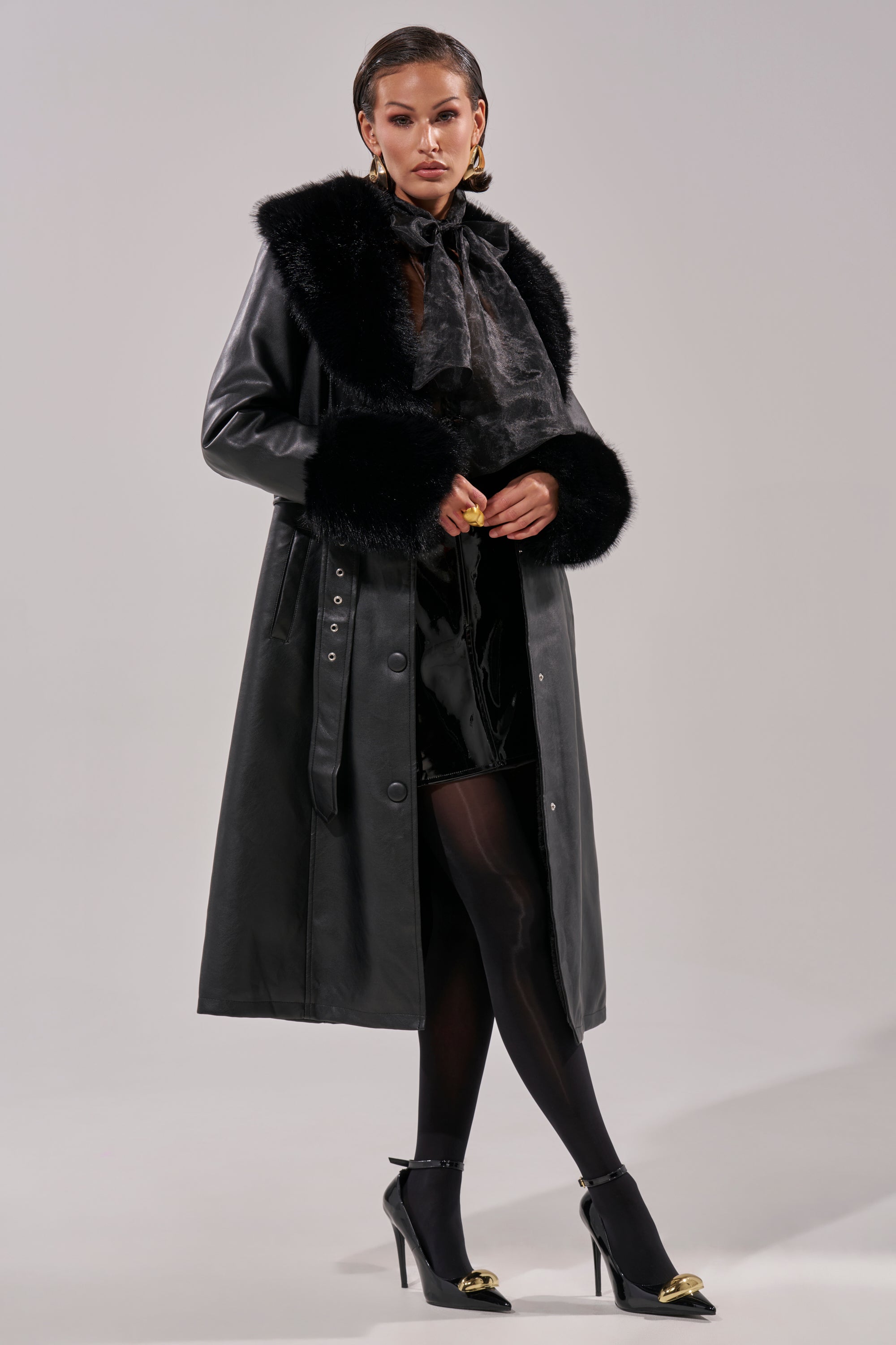 KAYA FUR TRIM TRENCH