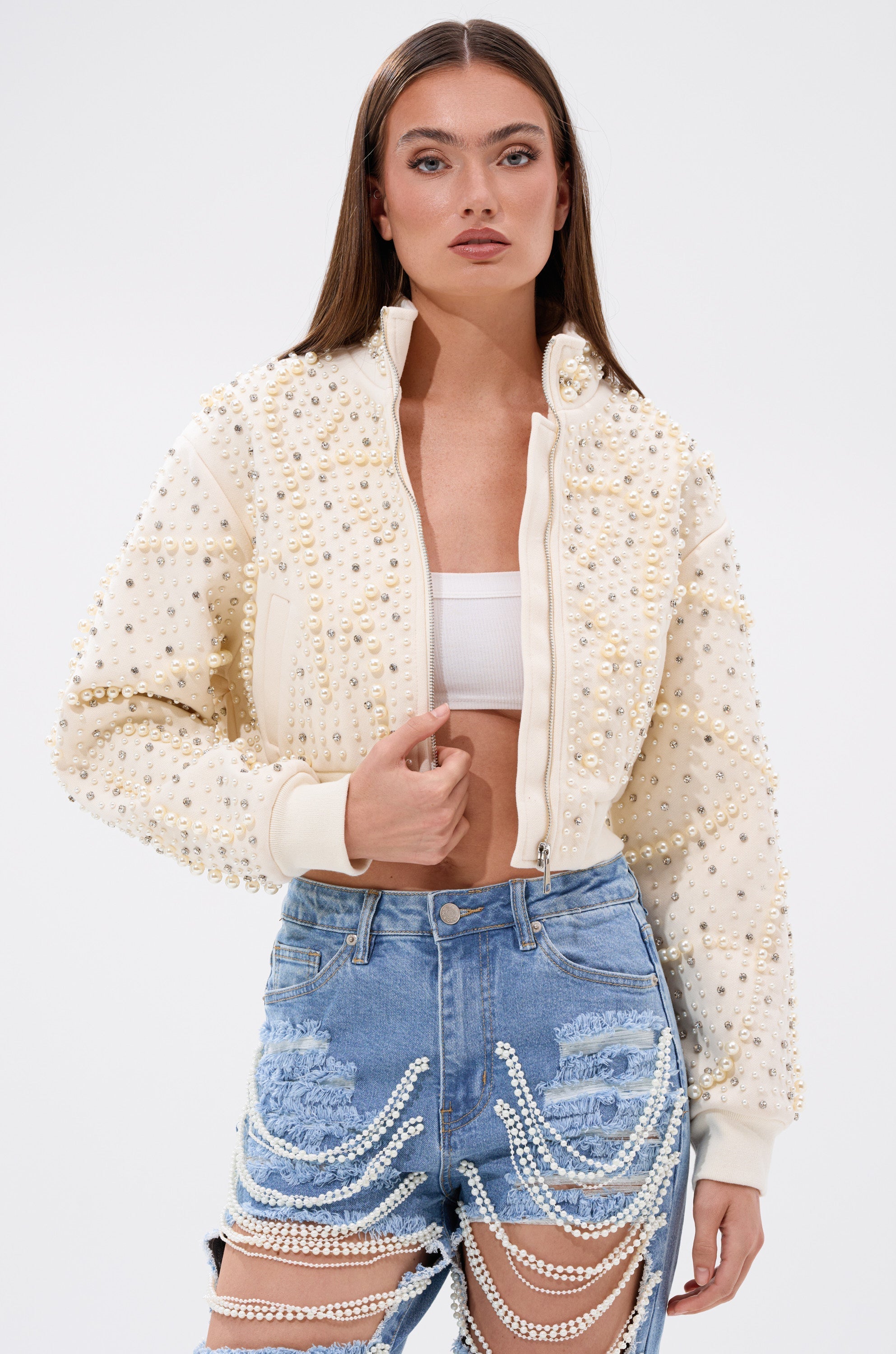 GOODIE TWO SHOES EMBELLISHED BOMBER