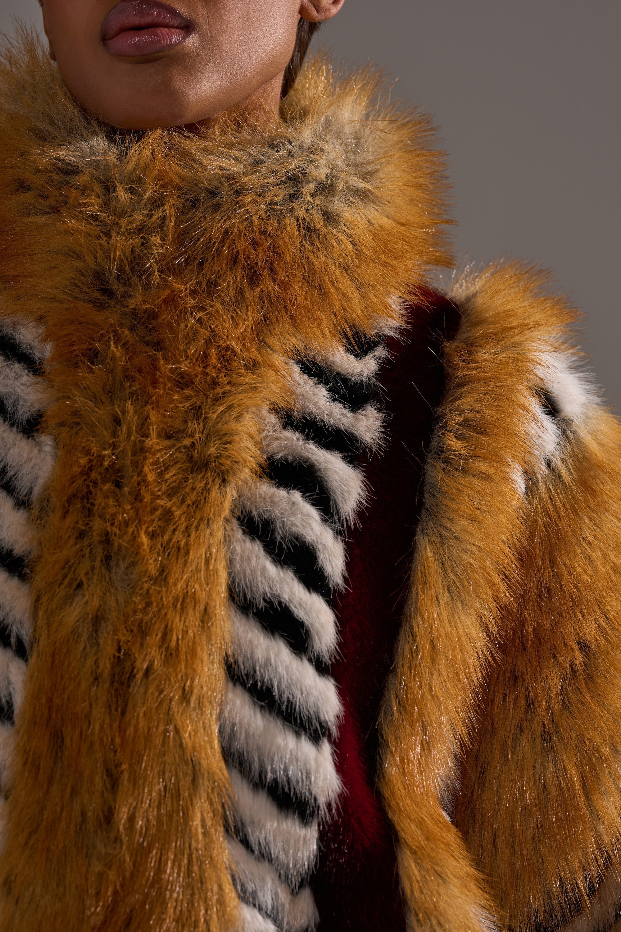 OLYMPIA PANELED FAUX FUR