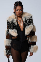 PORTIA CROPPED FAUX FUR JACKET