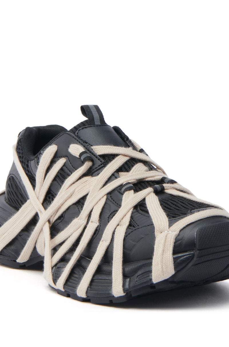 AZALEA WANG SELIE BLACK LACE UP SNEAKER