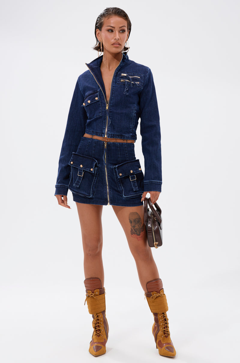 SOMETHING BETTER DENIM MINI SKIRT