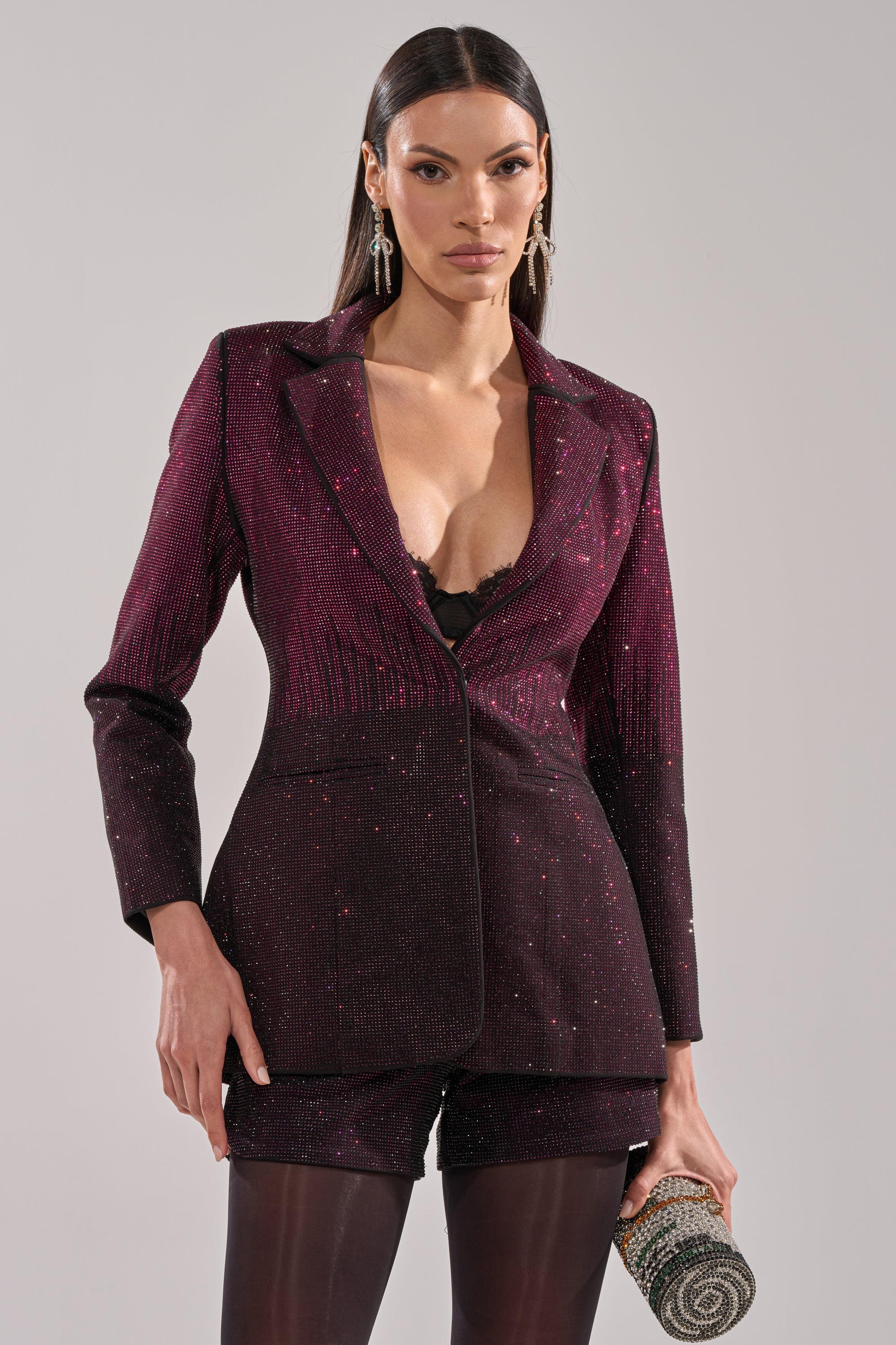 RAISE A GLASS RHINESTONE BLAZER