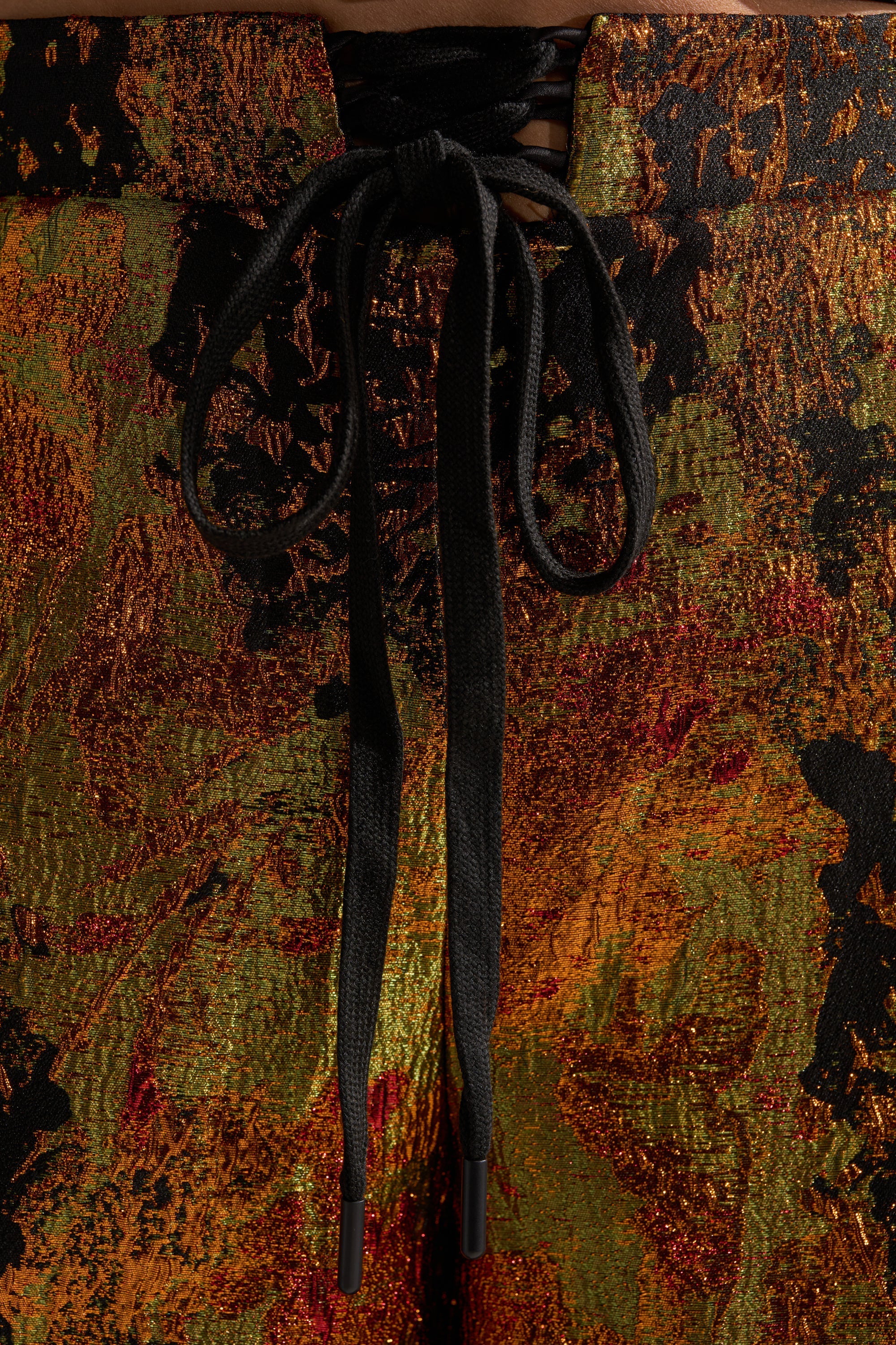 TWIN FLAME BROCADE BERMUDA SHORTS