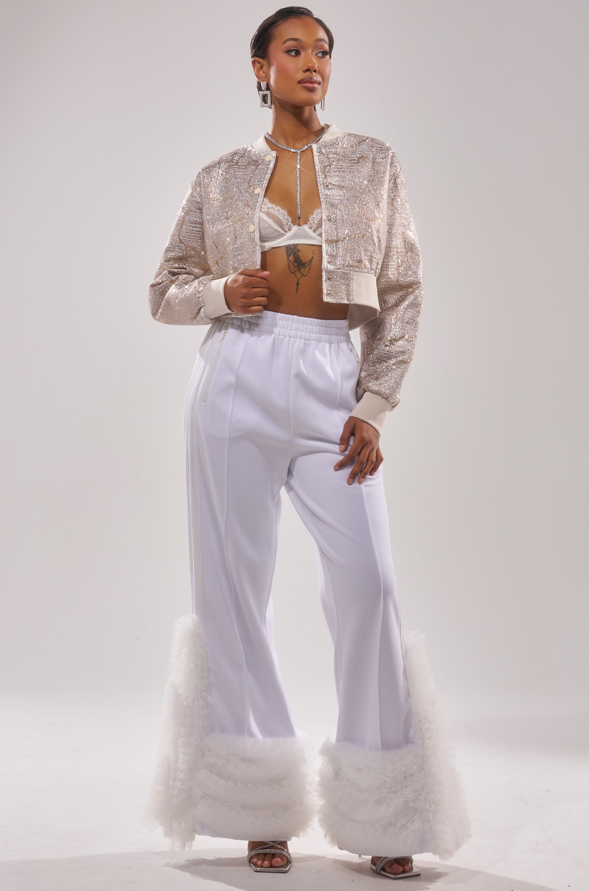 GOLDEN HOUR EMBELLISHED BROCADE BOMBER